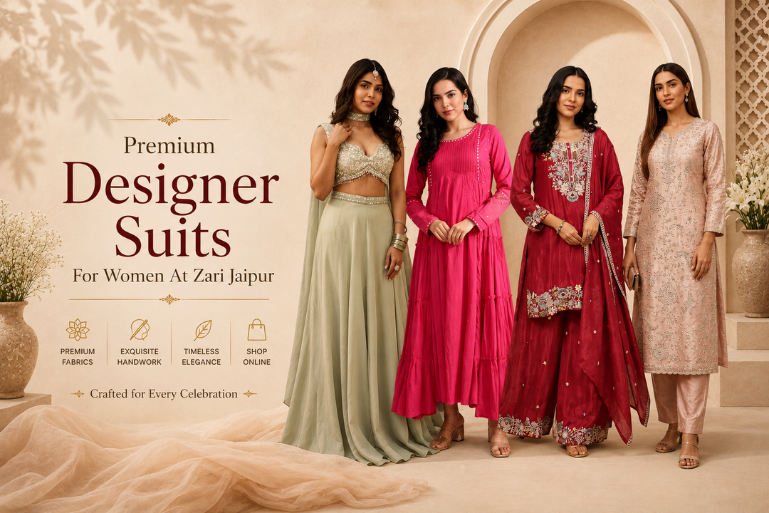 Buy Designer Ethnic Suits for Women Online | Zari Jaipur