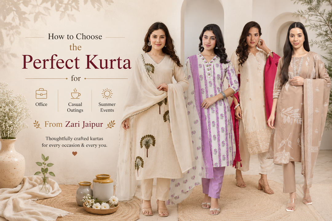 How to Choose the Perfect Kurta for Office, Casual Outings & Summer Events From Zari Jaipur