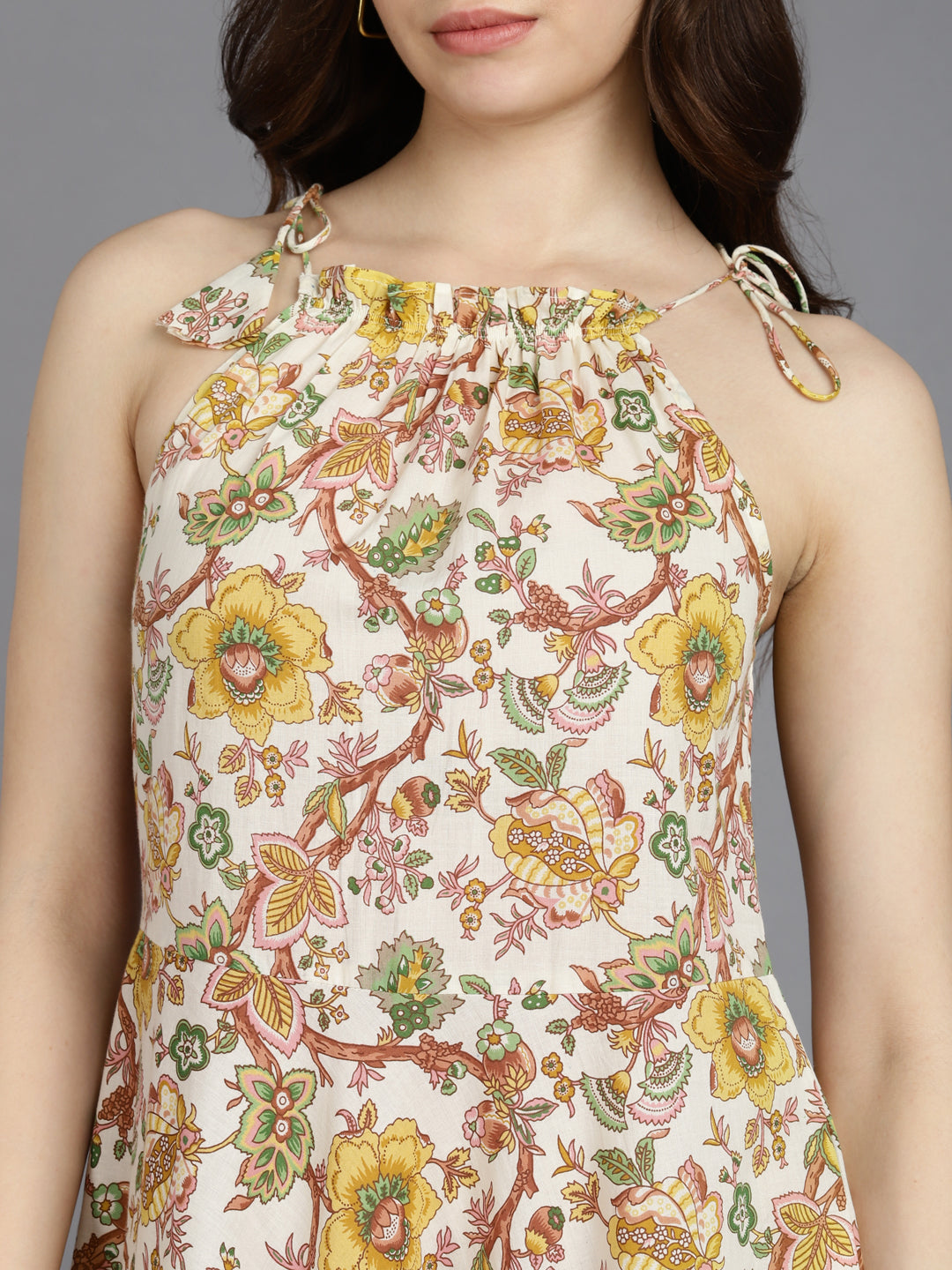 Printed A-Line Cotton Western Dress