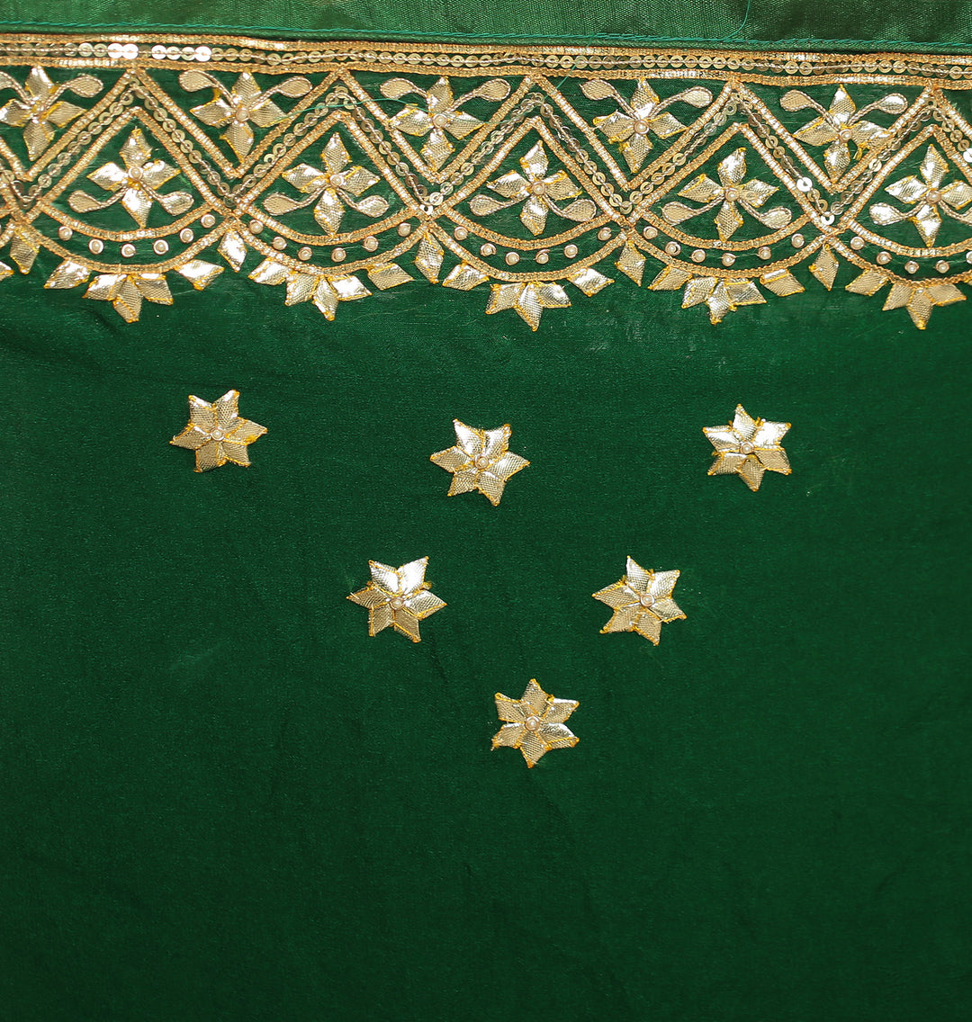 Bandhej chinon Saree with Gota, Gota Patti work.