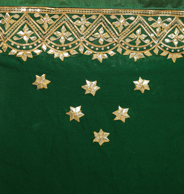 Bandhej chinon Saree with Gota, Gota Patti work.