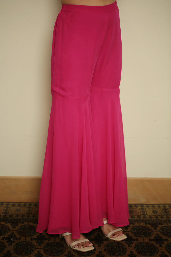 georgette Indowestern with Pearl, Thread work.