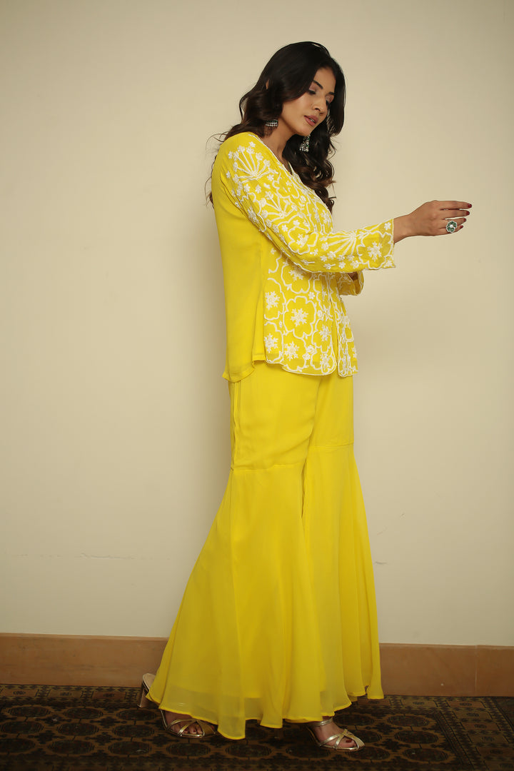 georgette Indowestern with Pearl, Thread work.