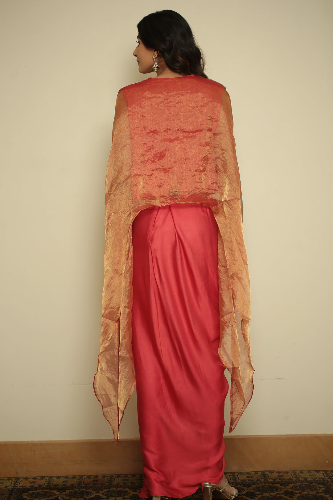 tissue Indowestern with Cutdana, Sequins, Thread, Tissue, Zardozi work.
