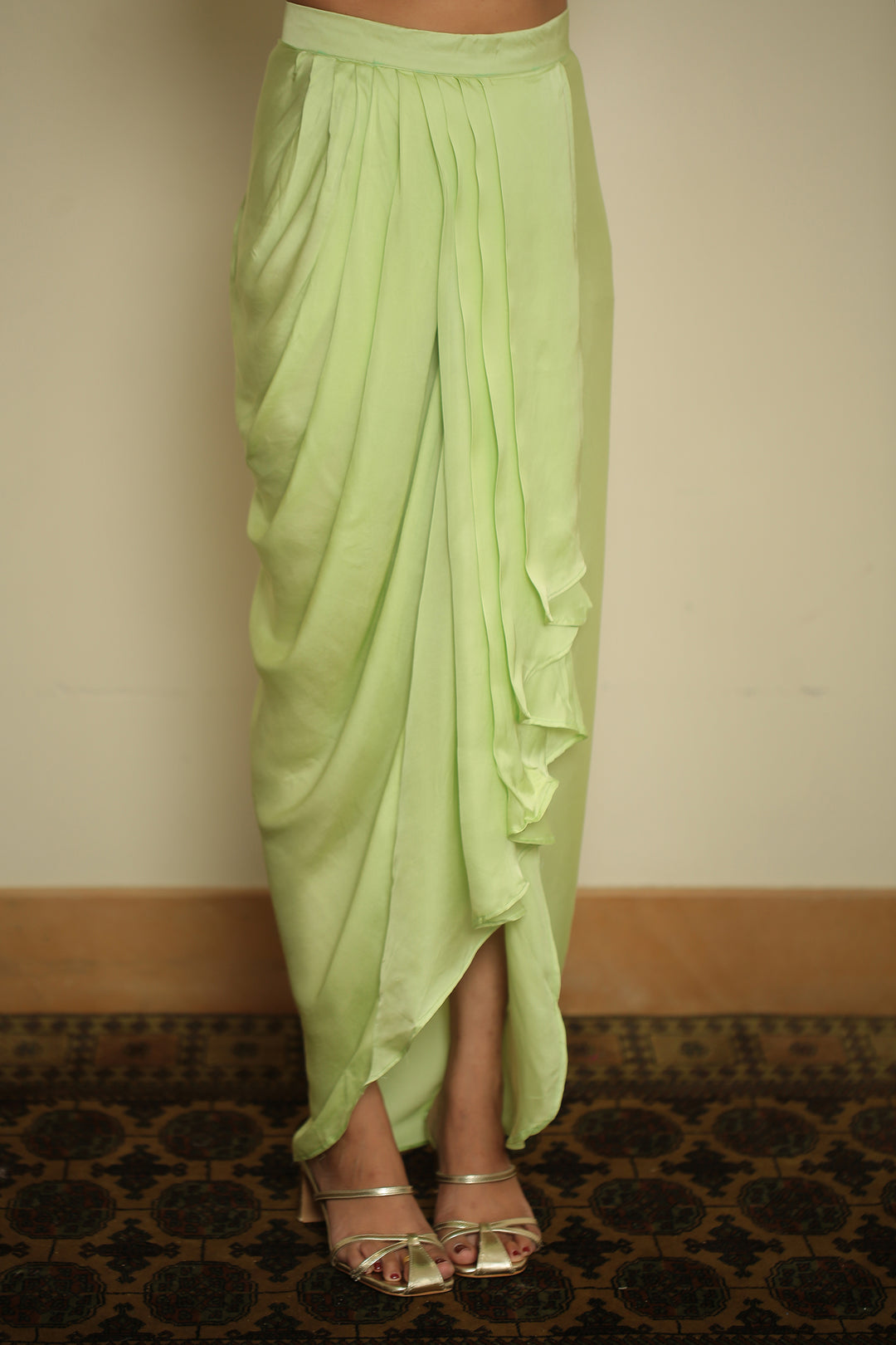 tissue Indowestern with Aari, Gota, Pearl, Thread, Tissue, Zardozi, Zari work.