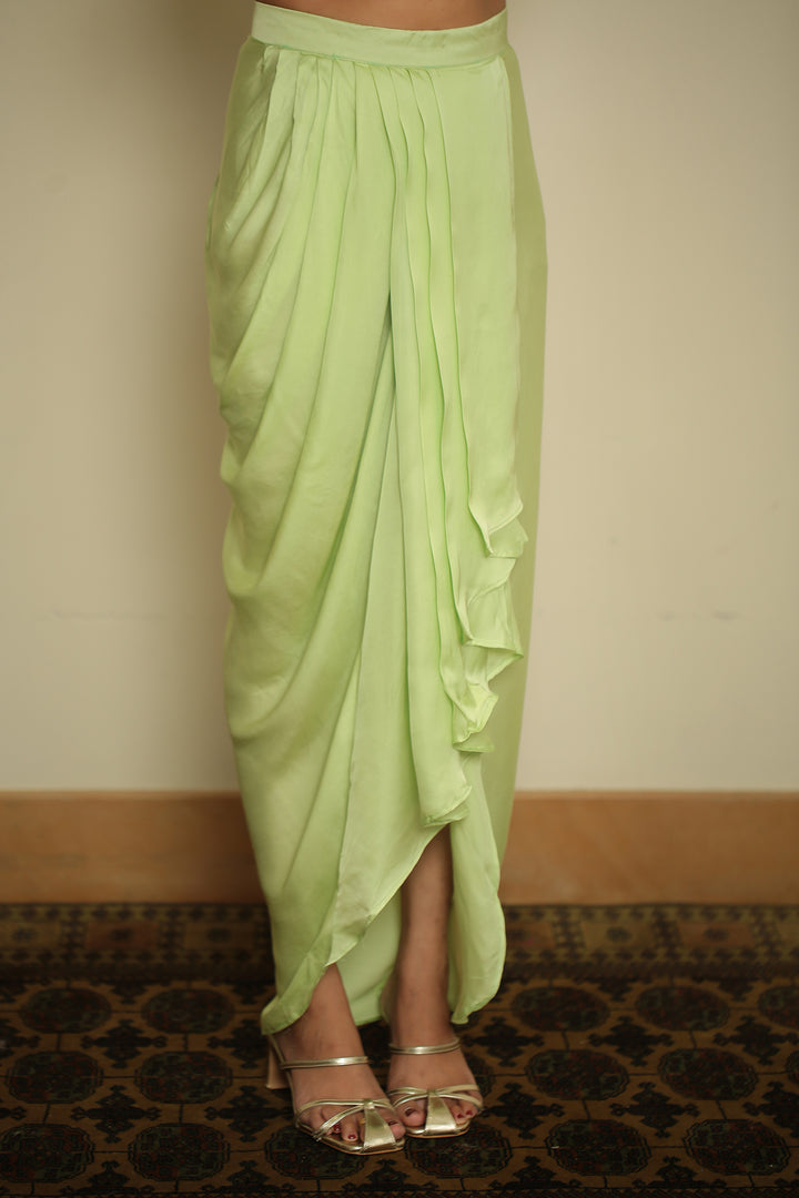tissue Indowestern with Aari, Gota, Pearl, Thread, Tissue, Zardozi, Zari work.
