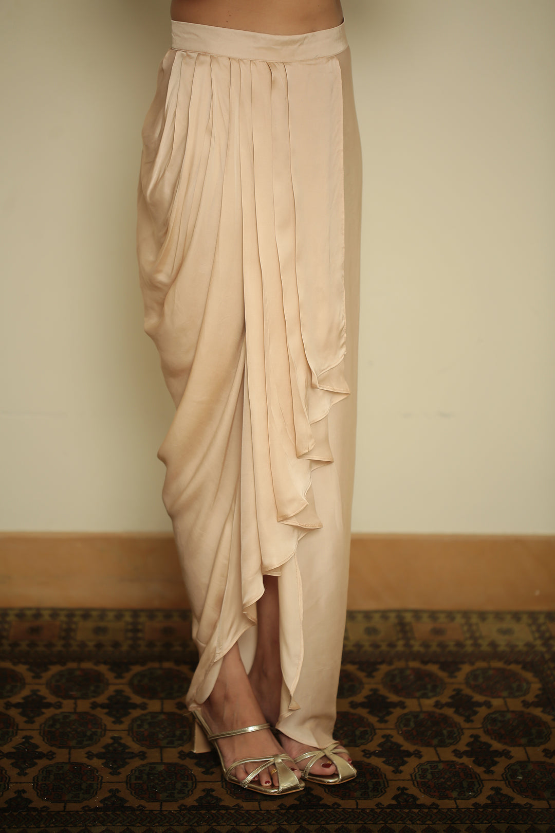 tissue Indowestern with Aari, Gota, Pearl, Thread, Zardozi, Zari work.