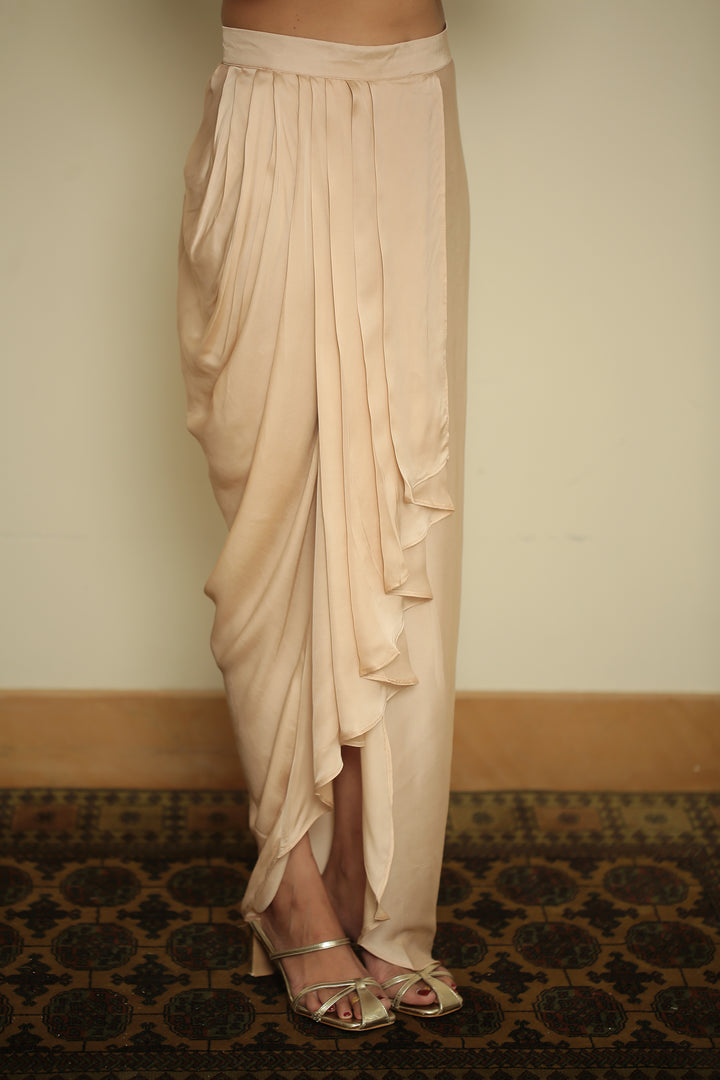 tissue Indowestern with Aari, Gota, Pearl, Thread, Zardozi, Zari work.