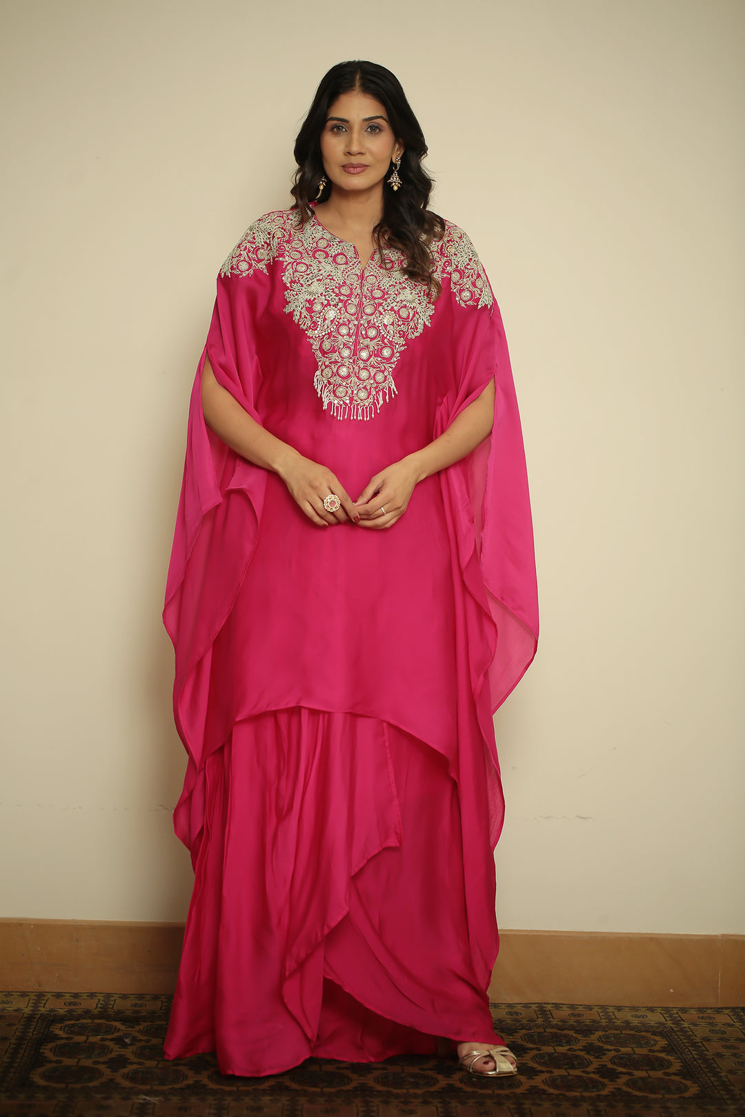 organza Indowestern with Cutdana, Pearl, Thread, Zari work.