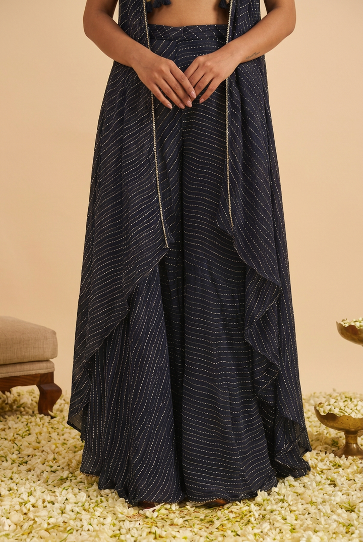 Georgette Indowestern with Gota, Mothra work.