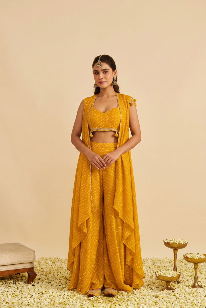Georgette Indowestern with Gota, Mothra work.