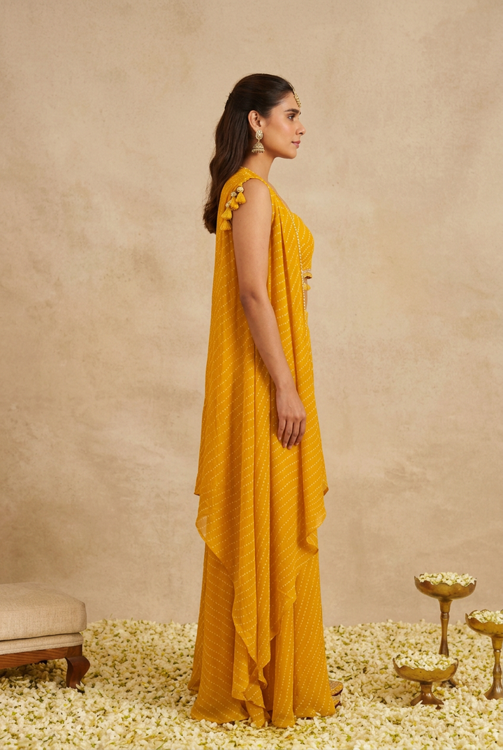Georgette Indowestern with Gota, Mothra work.