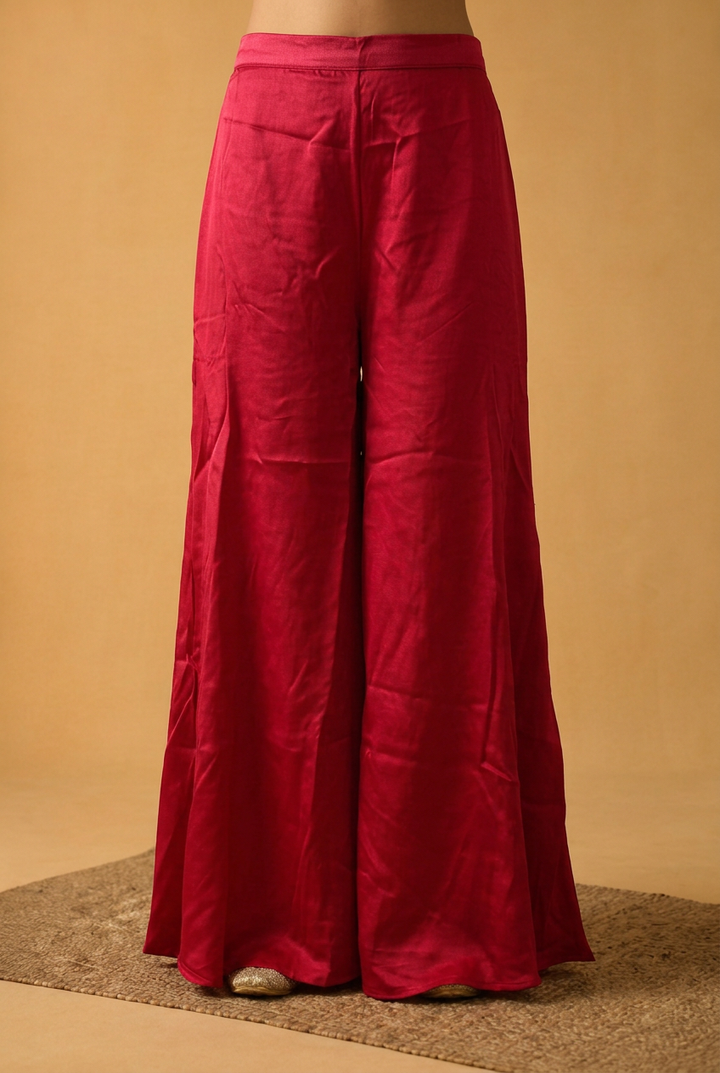 Satin Organza Indowestern With Sequins, Thread Work.