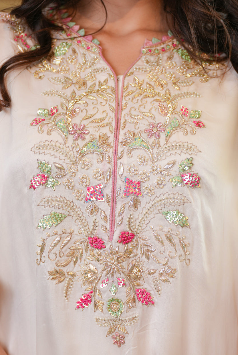 Organza Suit with Pearl, Sequins work.