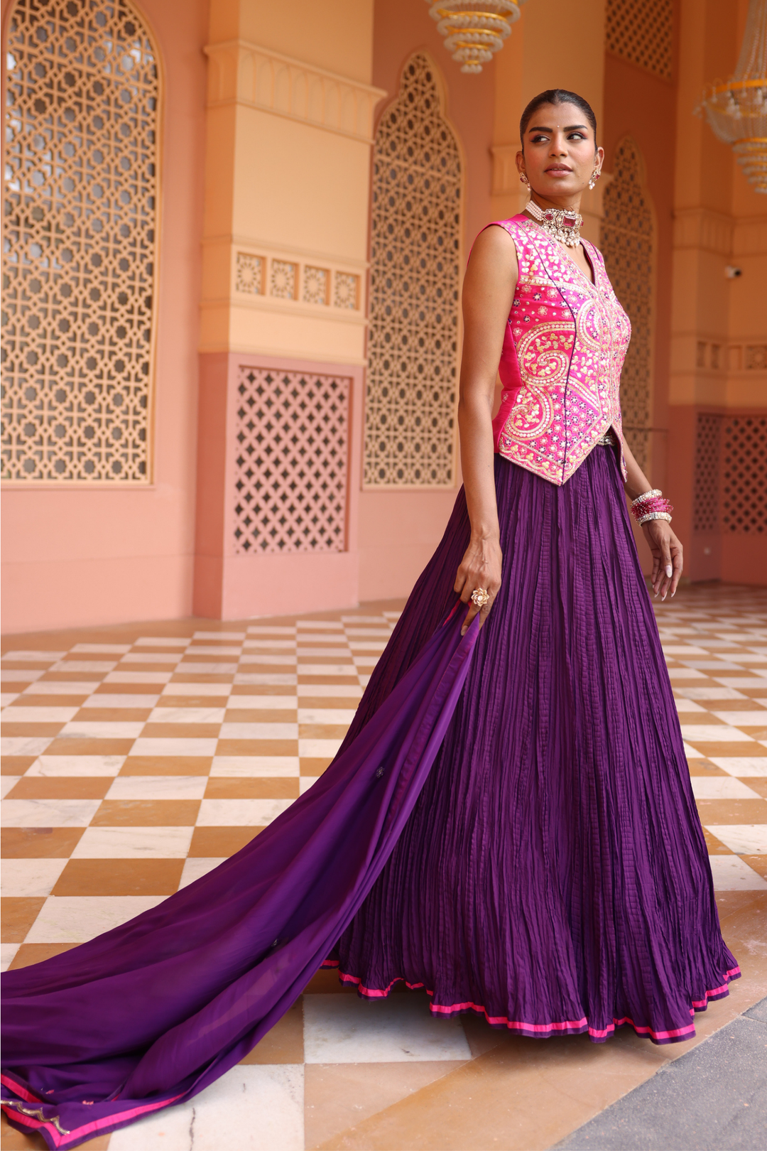 Purple Indo Western 