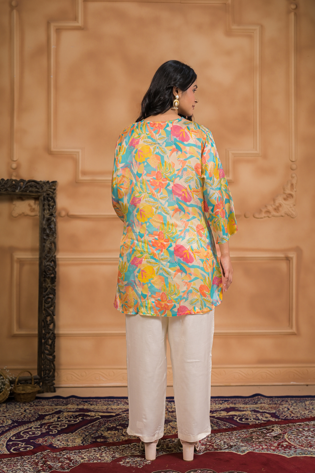 Printed Silk blend Kurta