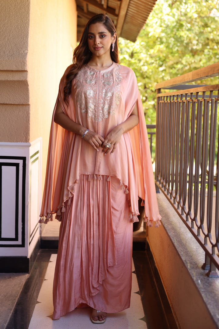 Peach Indo Western Outfit