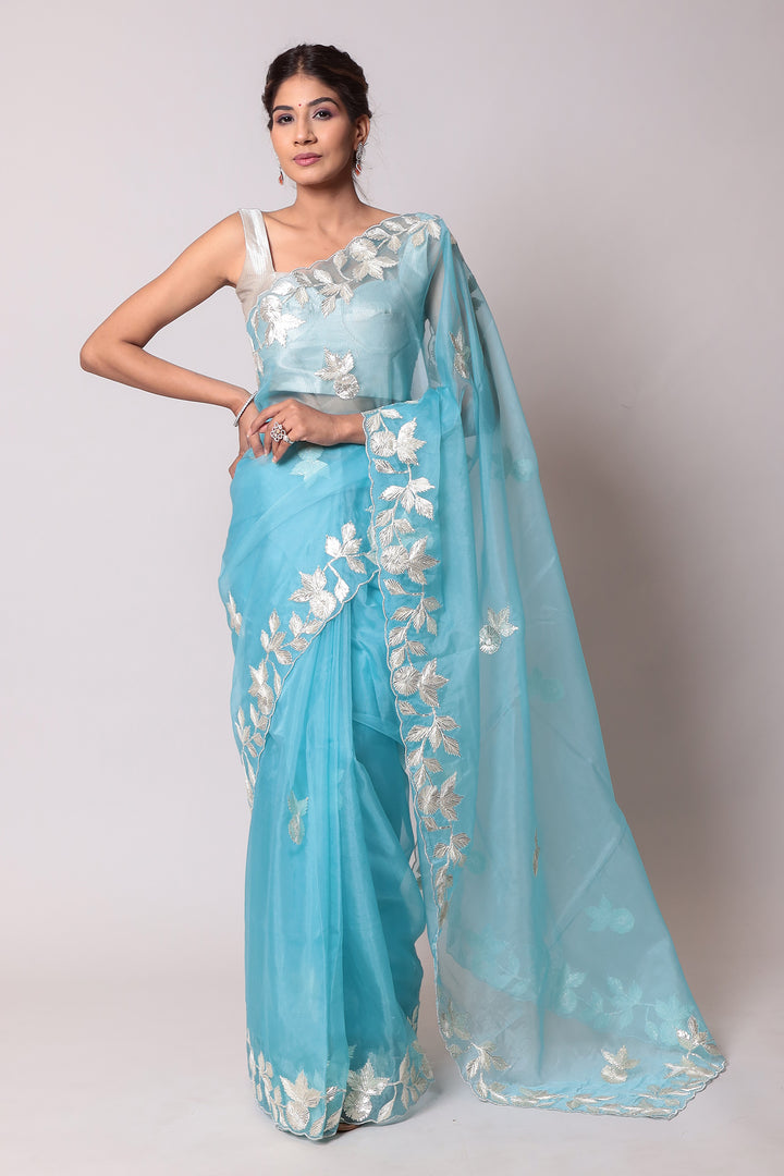 Organza Saree Embellished with Gota work