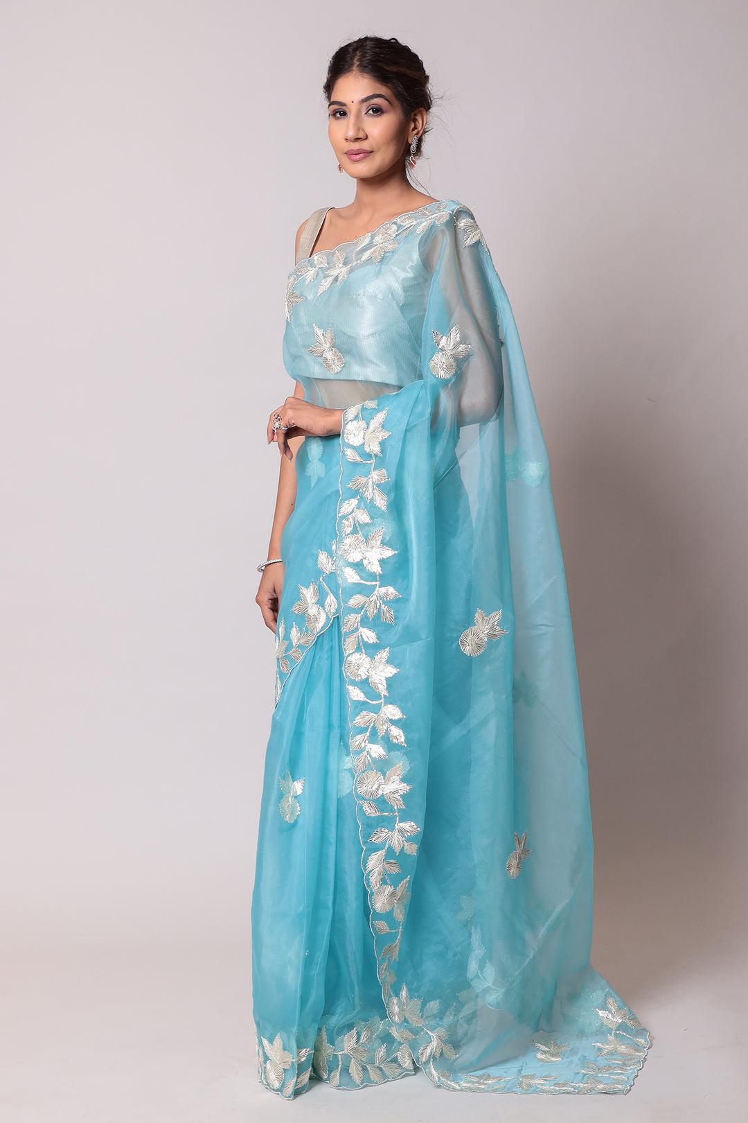 Organza Saree Embellished with Gota work