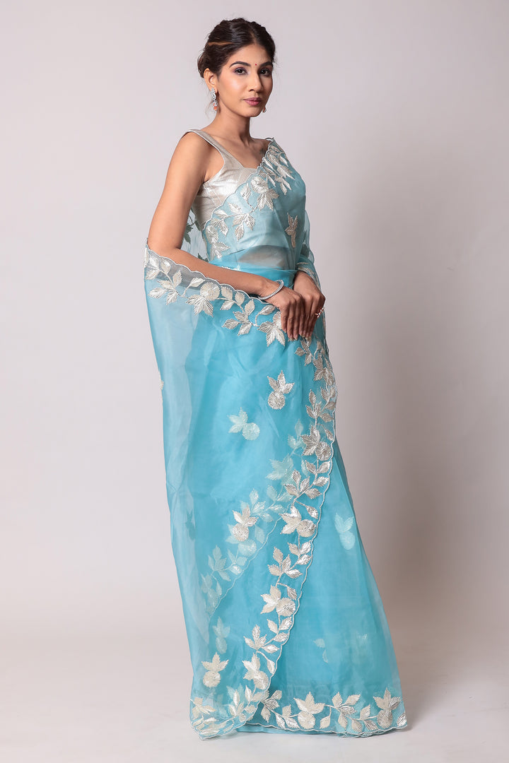 Organza Saree Embellished with Gota work