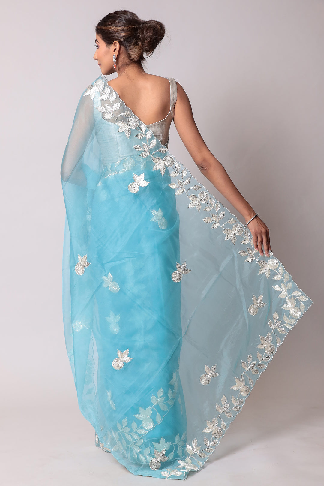 Organza Saree Embellished with Gota work