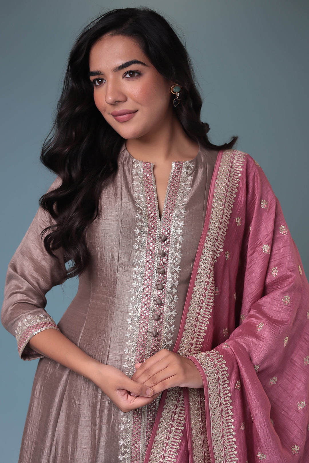 Chinon Suit with Embroidered work.