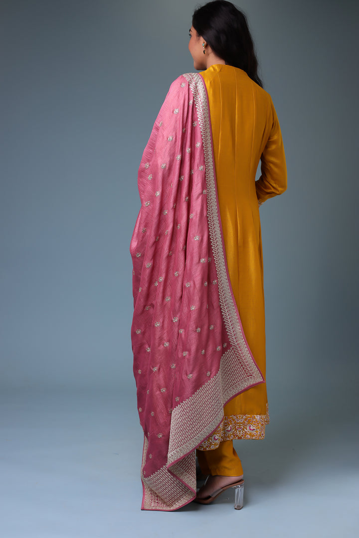 Chinon Suit with Aari work.