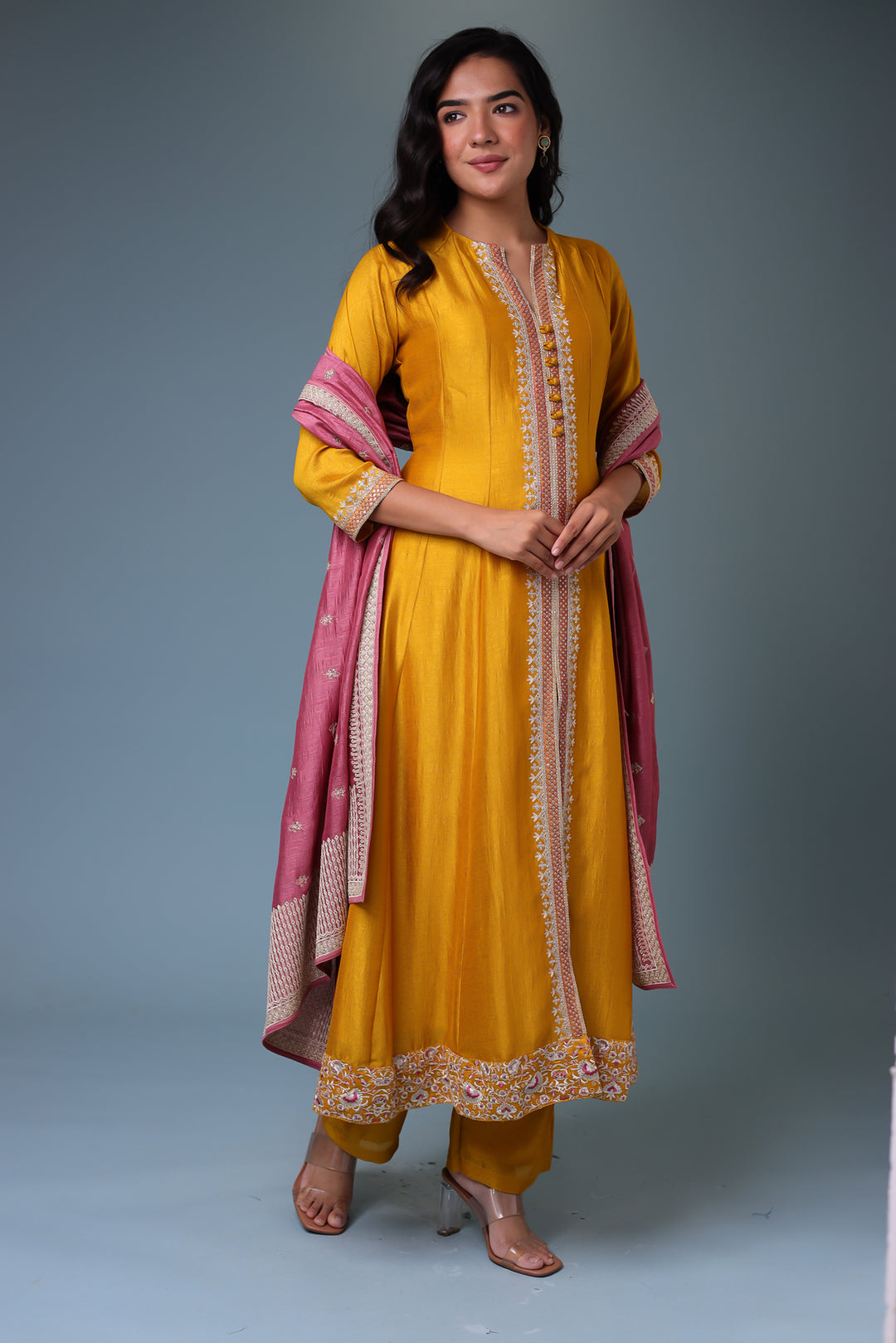 Chinon Suit with Aari work.