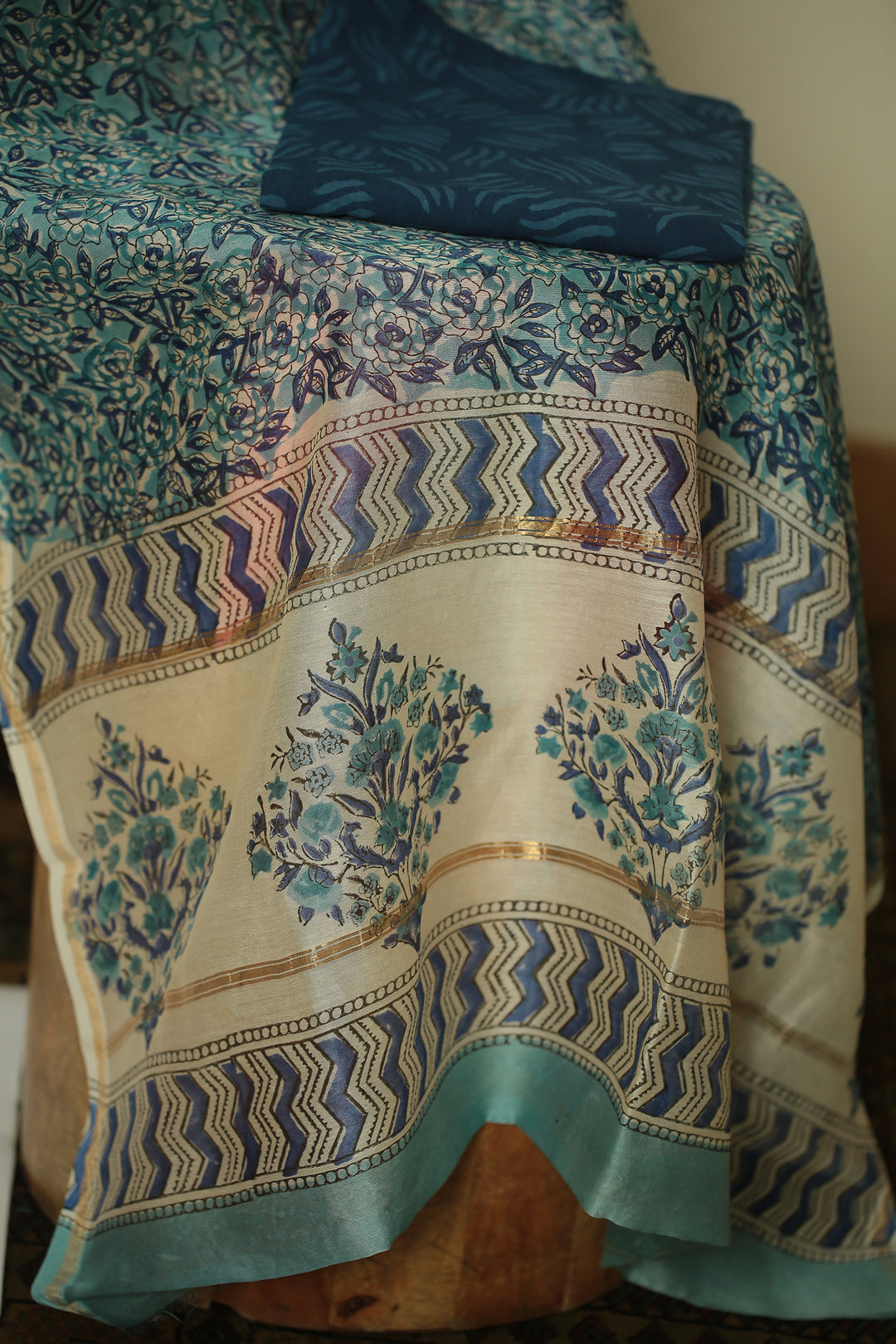 Printed Cotton Unstitched Suit