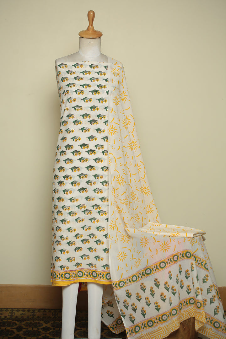Printed Cotton Unstitched Suit