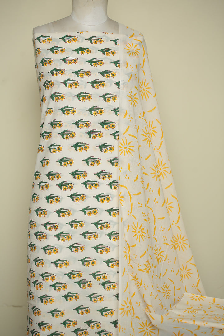Printed Cotton Unstitched Suit