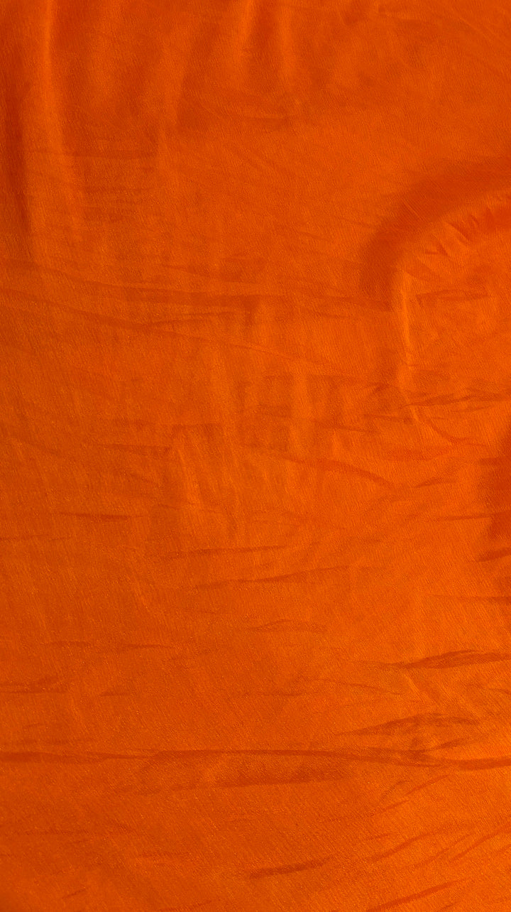 Orange Leheriya Organza Saree