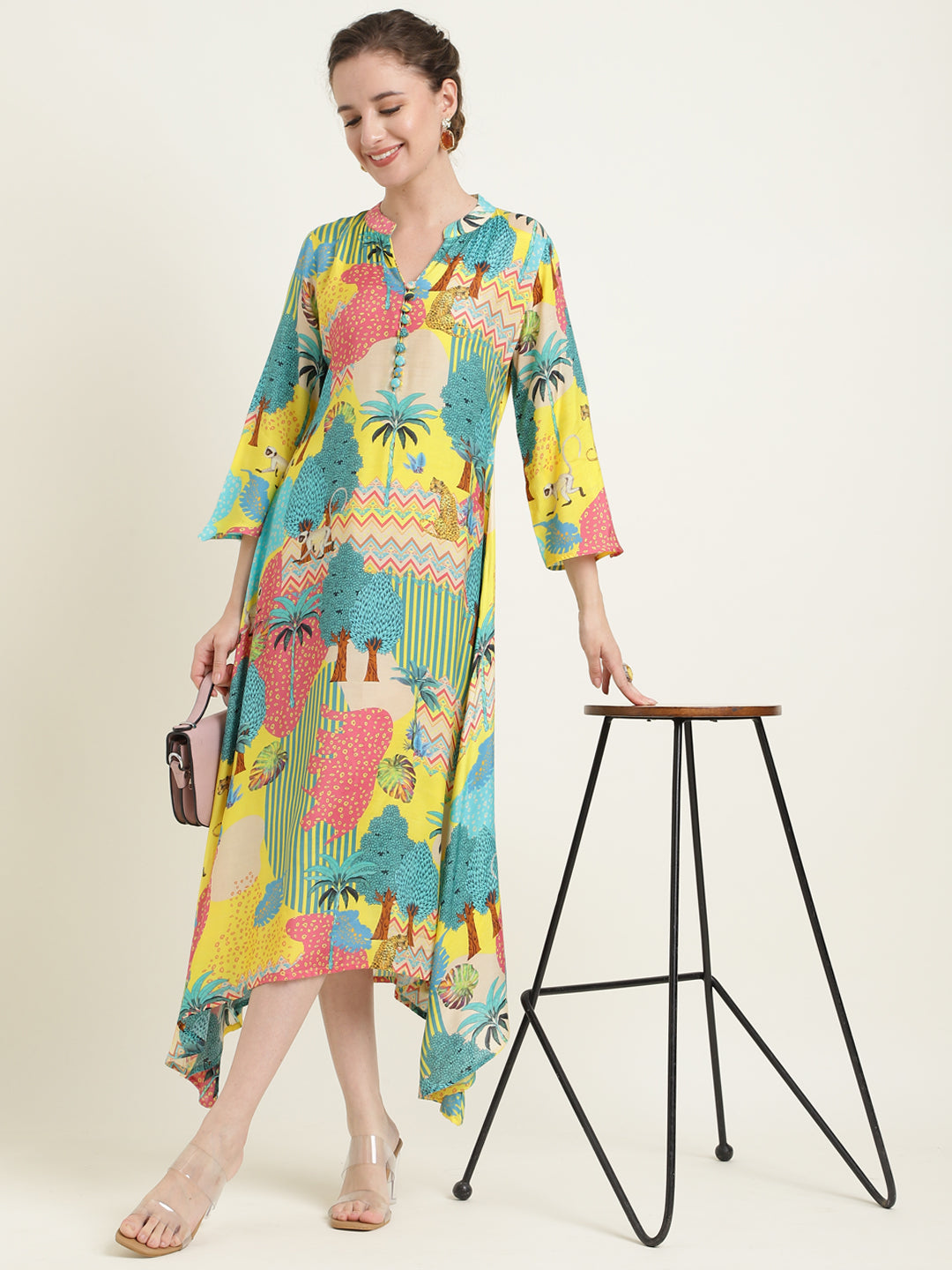 Printed Silk Blend Dress