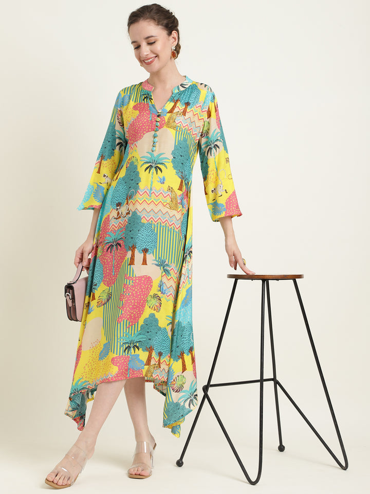 Printed Silk Blend Dress