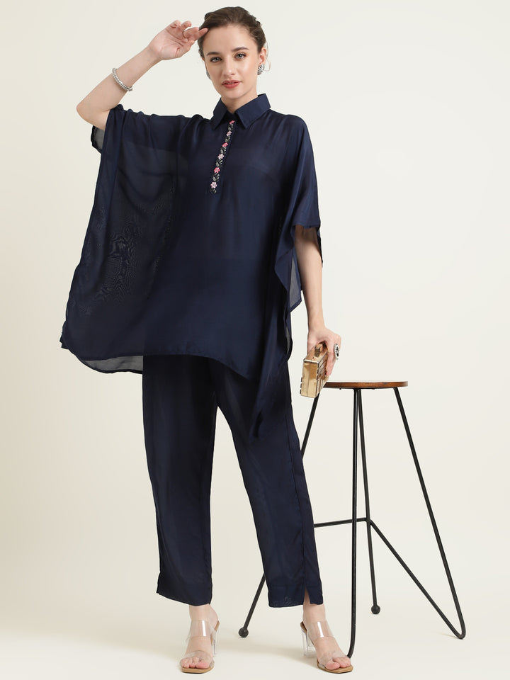 Silk Blend Shirt with Embroidered work