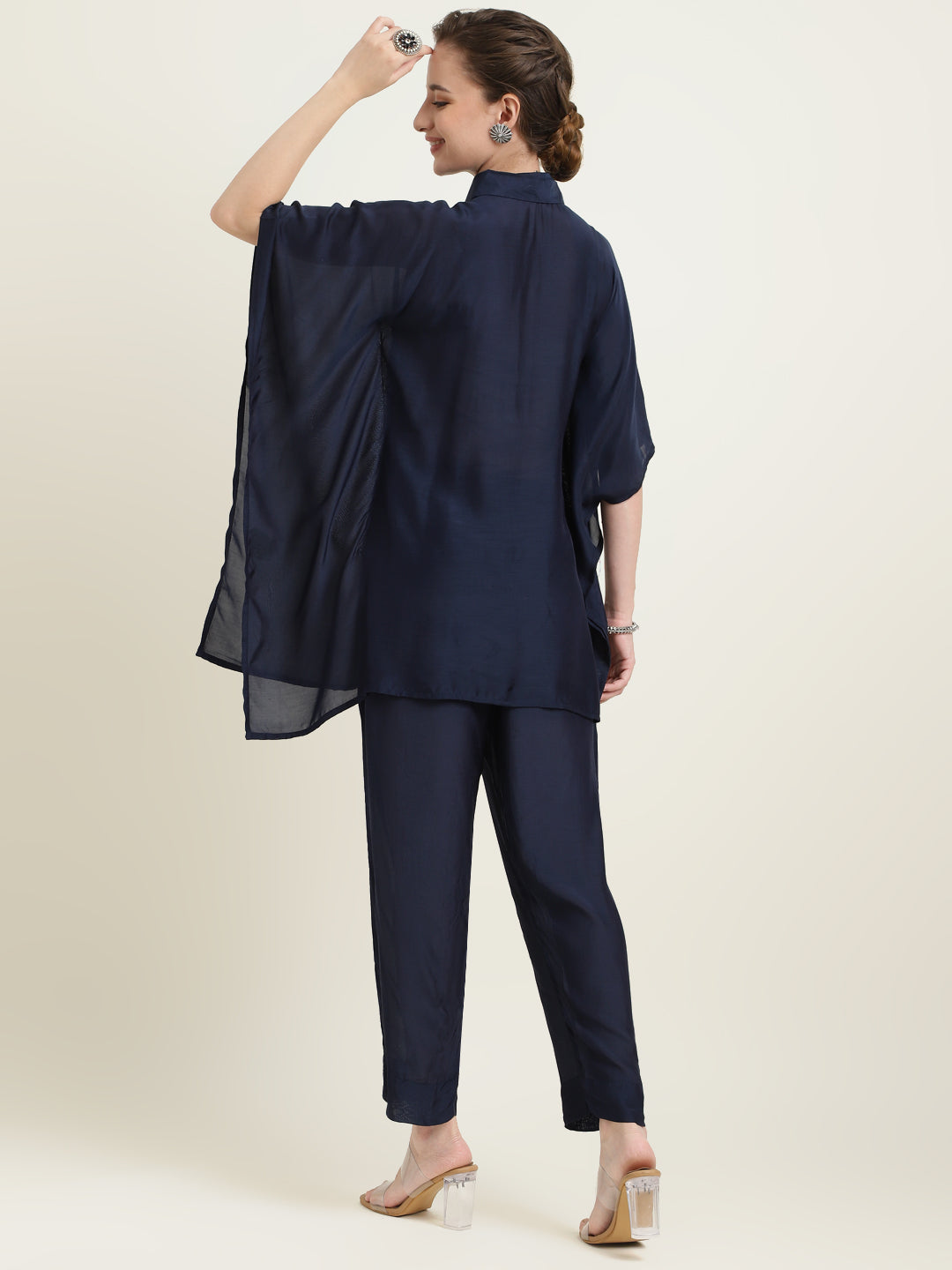 Silk Blend Shirt with Embroidered work