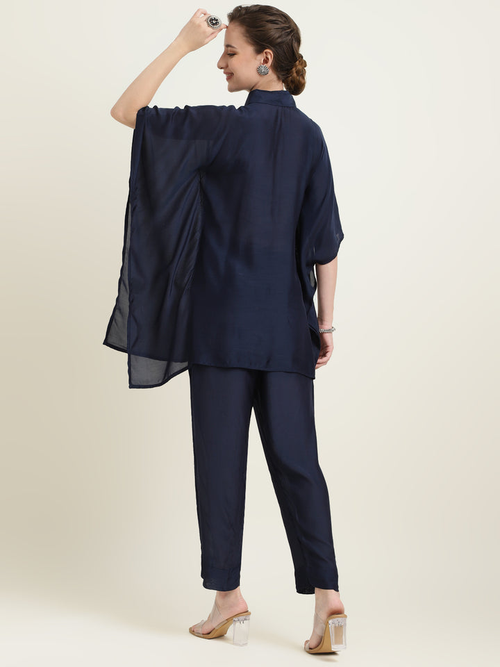 Silk Blend Shirt with Embroidered work