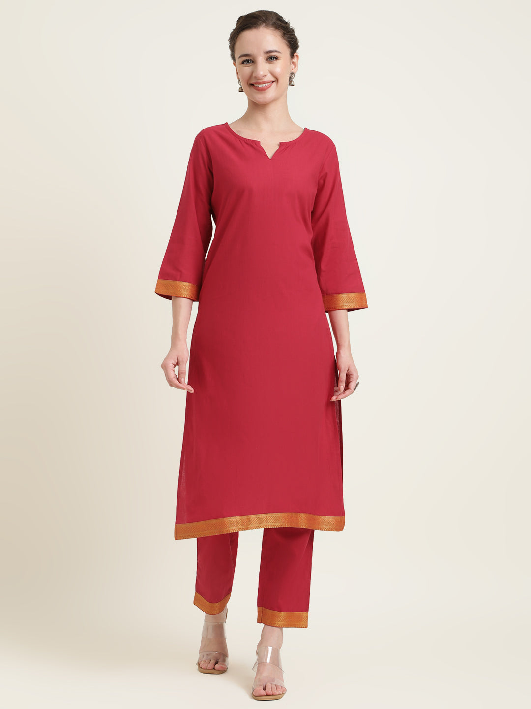 Red Cotton Suit