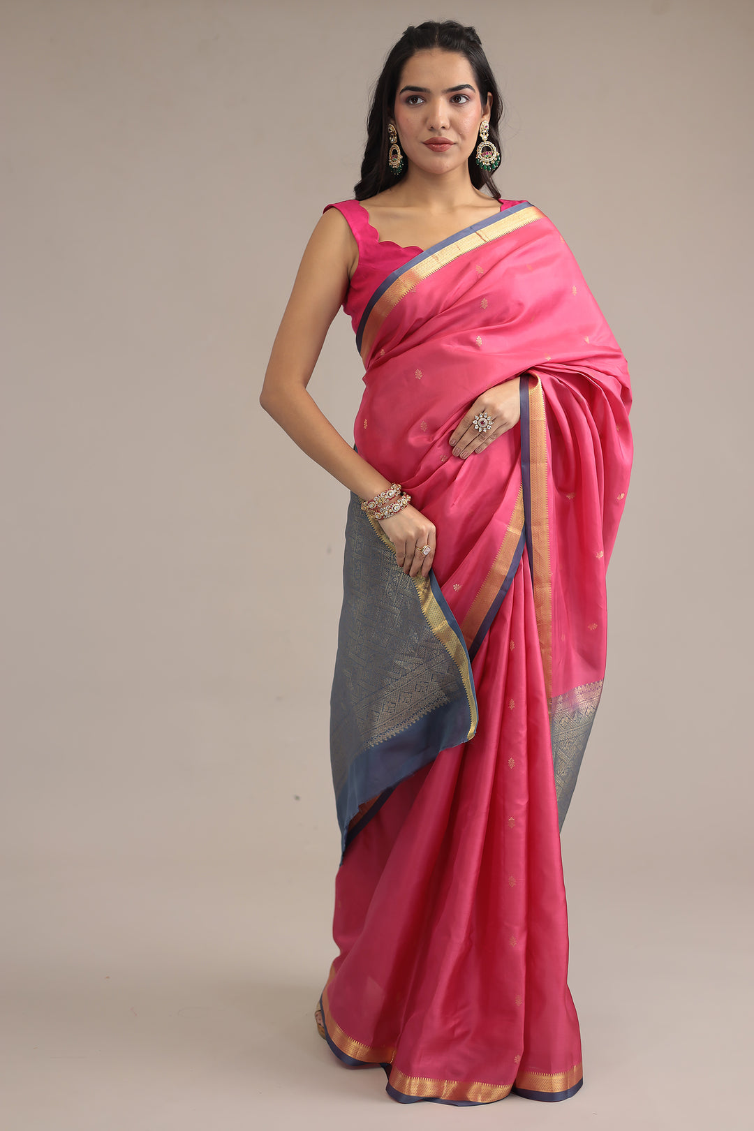 Pink Handloom  Banarasi silk Saree