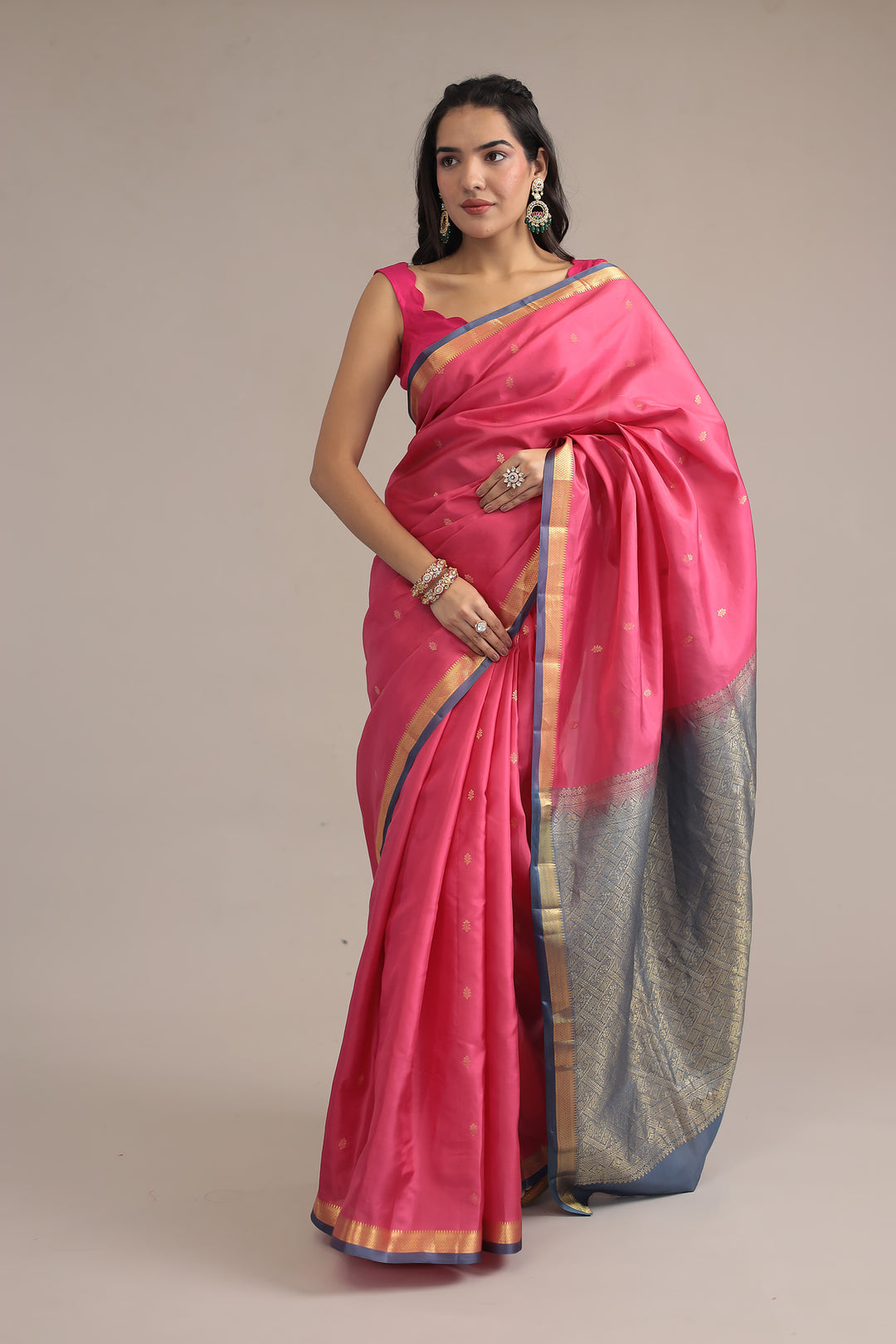 Pink Handloom  Banarasi silk Saree