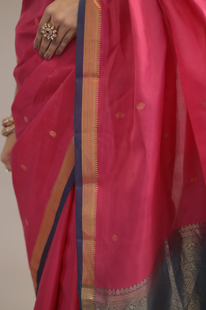 Pink Handloom  Banarasi silk Saree