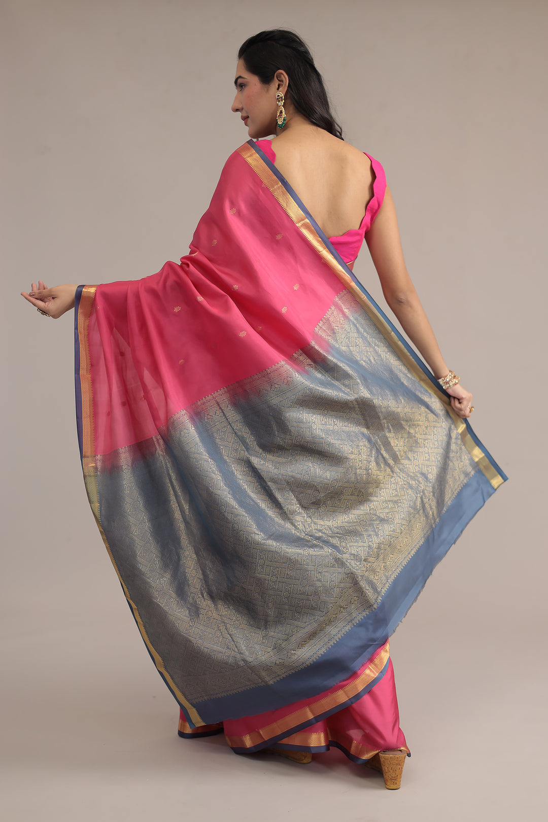 Pink Handloom  Banarasi silk Saree