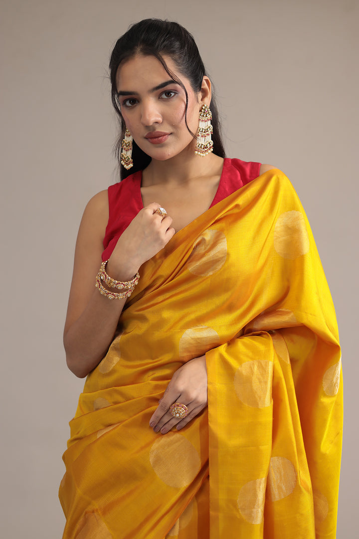 Golden Handloom Silk  Saree