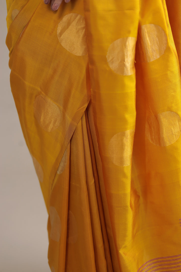 Golden Handloom Silk  Saree