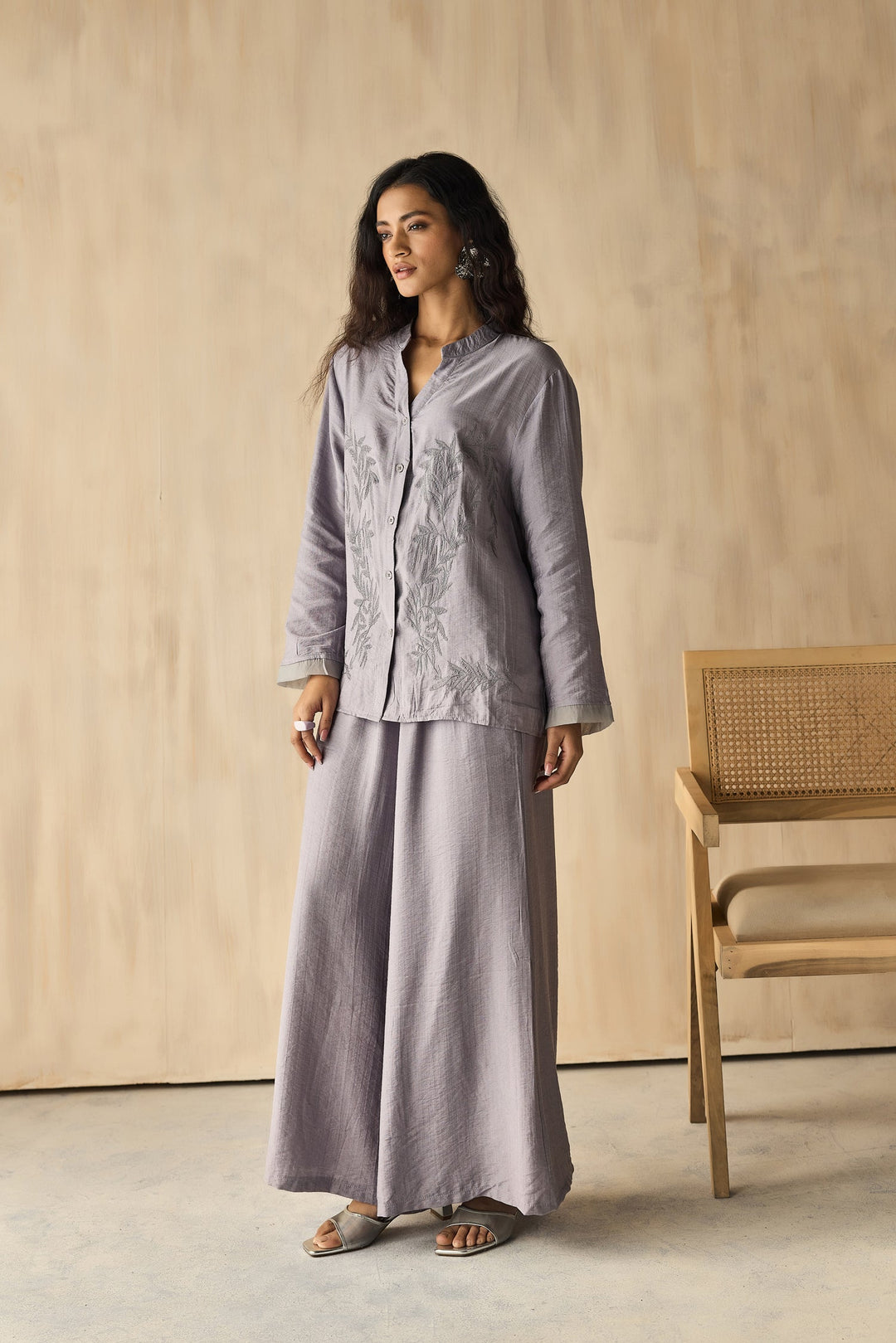 Comfortable Formal Wear Co Ords Set With Embriodery