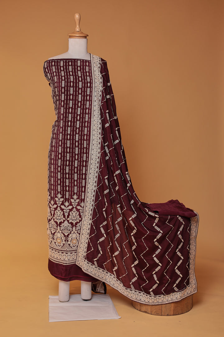 Georgette Unstitched Suit with Thread work