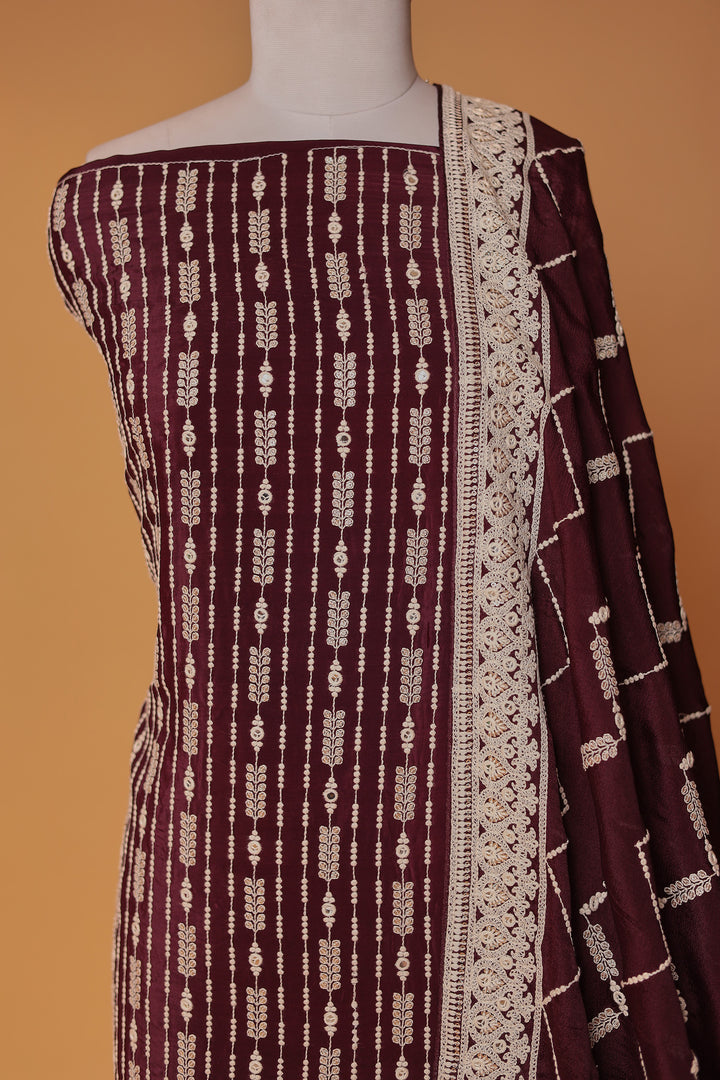 Georgette Unstitched Suit with Thread work