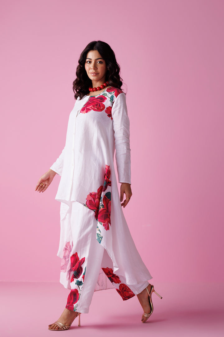 Printed Pure Linen Co Ords Set