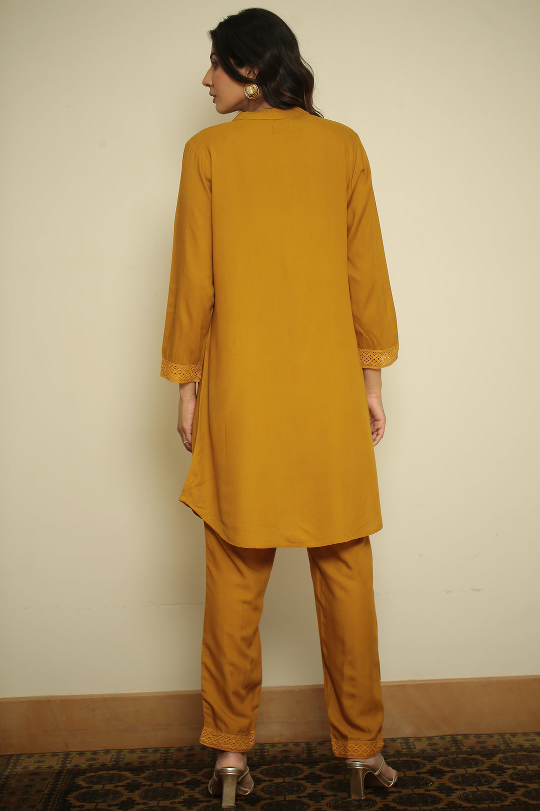 cotton Kurta with Sequins, Lace Work
