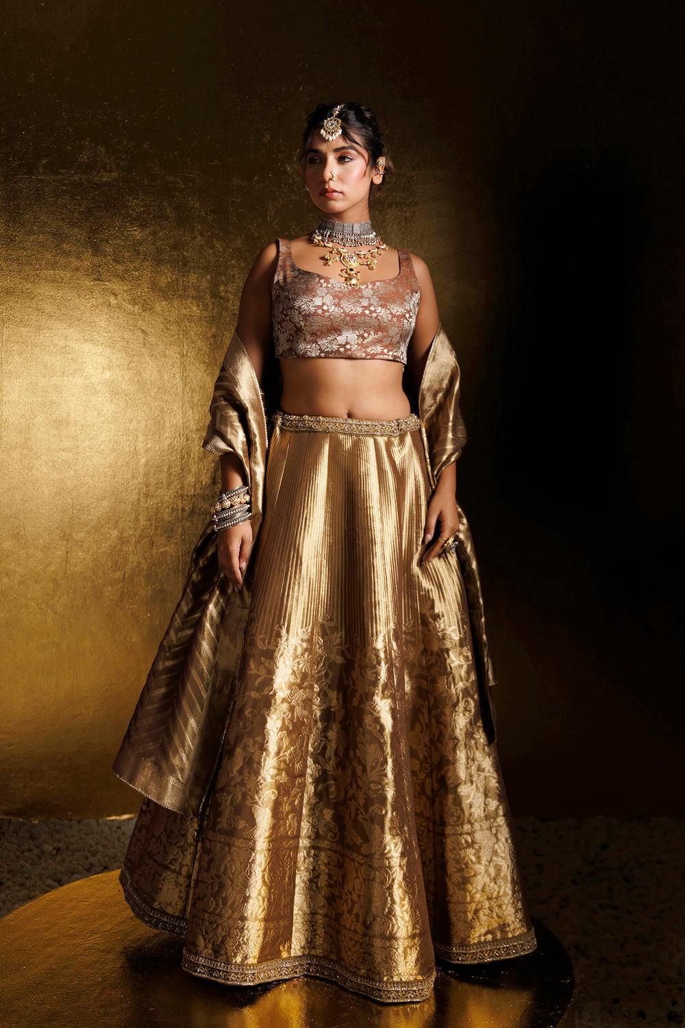 brown lehenga